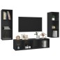 vidaXL Juego de muebles de salón 3 piezas madera de ingeniería negro vidaXL Juego de muebles de salón 3 piezas madera de ingeniería negro