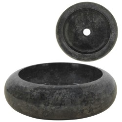 vidaXL Lavabo de mármol negro 40x12 cm