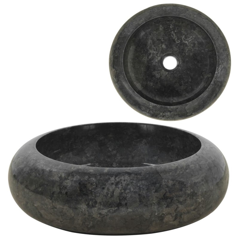 vidaXL Lavabo de mármol negro 40x12 cm