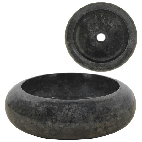 vidaXL Lavabo de mármol negro 40x12 cm
