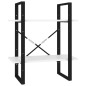 vidaXL Estantería de 2 niveles madera contrachapada blanco 60x30x70 cm vidaXL Estantería de 2 niveles madera contrachapada blanco 60x30x70 cm