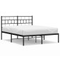 vidaXL Estructura de cama con cabecero metal negro 140x200 cm