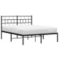 vidaXL Estructura de cama con cabecero metal negro 140x200 cm