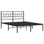 vidaXL Estructura de cama con cabecero metal negro 140x200 cm