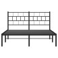 vidaXL Estructura de cama con cabecero metal negro 140x200 cm