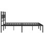vidaXL Estructura de cama con cabecero metal negro 140x200 cm
