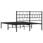 vidaXL Estructura de cama con cabecero metal negro 140x200 cm