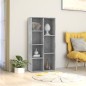 vidaXL Estantería de madera de ingeniería gris 50x25x106 cm vidaXL Estantería de madera de ingeniería gris 50x25x106 cm
