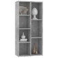 vidaXL Estantería de madera de ingeniería gris 50x25x106 cm vidaXL Estantería de madera de ingeniería gris 50x25x106 cm