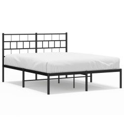 vidaXL Estructura de cama con cabecero metal negro 160x200 cm