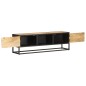 vidaXL Mueble de TV puerta tallada madera de mango rugosa 130x30x40 cm
