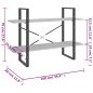 vidaXL Estantería de 2 niveles contrachapada gris hormigón 100x30x70cm vidaXL Estantería de 2 niveles contrachapada gris hormigón 100x30x70cm