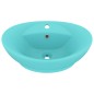 vidaXL Lavabo lujoso con rebosadero cerámica verde claro 58,5x39cm vidaXL Lavabo lujoso con rebosadero cerámica verde claro 58,5x39cm