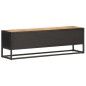 vidaXL Mueble de TV puerta tallada madera de mango rugosa 130x30x40 cm