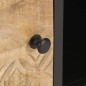 vidaXL Mueble de TV puerta tallada madera de mango rugosa 130x30x40 cm