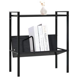 vidaXL Estantería de 2 niveles madera de ingeniería negro 52x28x59 cm