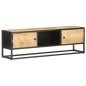 vidaXL Mueble de TV puerta tallada madera de mango rugosa 130x30x40 cm