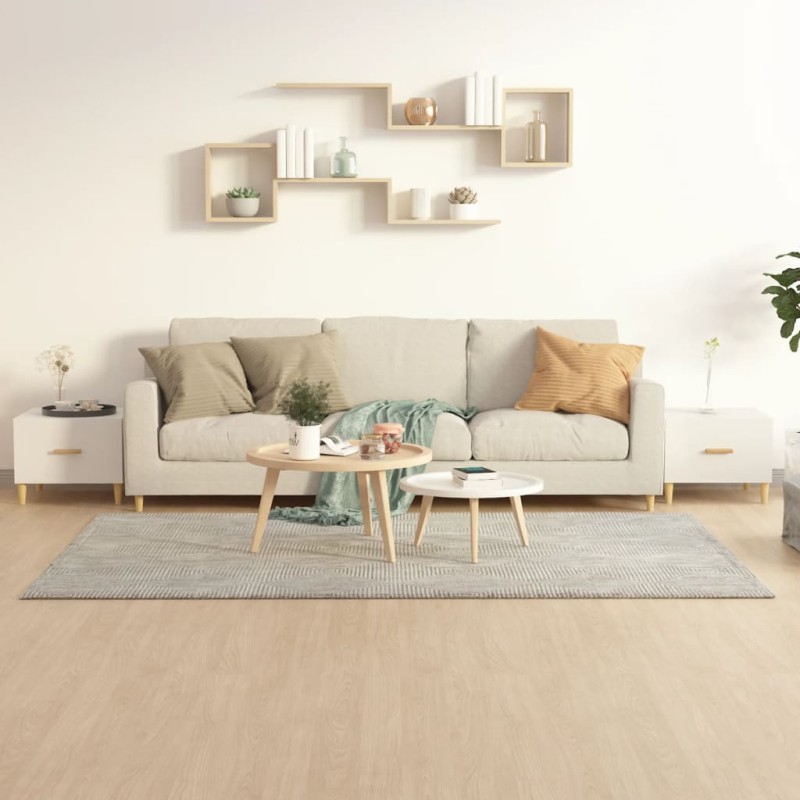 vidaXL Mesa de centro 2 uds madera ingeniería blanco brillo 50x50x40cm vidaXL Mesa de centro 2 uds madera ingeniería blanco brillo 50x50x40cm