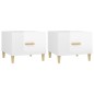 vidaXL Mesa de centro 2 uds madera ingeniería blanco brillo 50x50x40cm vidaXL Mesa de centro 2 uds madera ingeniería blanco brillo 50x50x40cm
