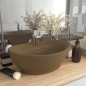 vidaXL Lavabo lujoso con rebosadero cerámica crema mate 58,5x39 cm vidaXL Lavabo lujoso con rebosadero cerámica crema mate 58,5x39 cm