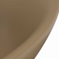 vidaXL Lavabo lujoso con rebosadero cerámica crema mate 58,5x39 cm vidaXL Lavabo lujoso con rebosadero cerámica crema mate 58,5x39 cm