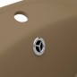 vidaXL Lavabo lujoso con rebosadero cerámica crema mate 58,5x39 cm vidaXL Lavabo lujoso con rebosadero cerámica crema mate 58,5x39 cm