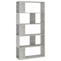 vidaXL Estantería madera contrachapada gris hormigón 80x24x159cm