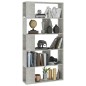 vidaXL Estantería madera contrachapada gris hormigón 80x24x159cm vidaXL Estantería madera contrachapada gris hormigón 80x24x159cm