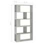 vidaXL Estantería madera contrachapada gris hormigón 80x24x159cm vidaXL Estantería madera contrachapada gris hormigón 80x24x159cm
