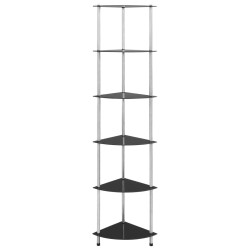 vidaXL Estantería 6 niveles vidrio templado negro 30x30x160 cm 