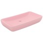 vidaXL Lavabo de lujo rectangular de cerámica rosa mate 71x38 cm vidaXL Lavabo de lujo rectangular de cerámica rosa mate 71x38 cm