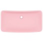 vidaXL Lavabo de lujo rectangular de cerámica rosa mate 71x38 cm vidaXL Lavabo de lujo rectangular de cerámica rosa mate 71x38 cm