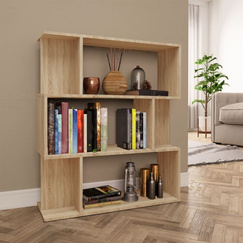 vidaXL Estantería madera contrachapada color roble Sonoma 80x24x96 cm vidaXL Estantería madera contrachapada color roble Sonoma 80x24x96 cm