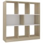 vidaXL Estantería madera contrachapada blanco y roble 97,5x29,5x100 cm vidaXL Estantería madera contrachapada blanco y roble 97,5x29,5x100 cm