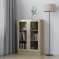 vidaXL Vitrina de madera contrachapada color roble 82,5x30,5x115 cm vidaXL Vitrina de madera contrachapada color roble 82,5x30,5x115 cm