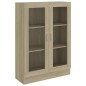 vidaXL Vitrina de madera contrachapada color roble 82,5x30,5x115 cm vidaXL Vitrina de madera contrachapada color roble 82,5x30,5x115 cm