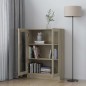 vidaXL Vitrina de madera contrachapada color roble 82,5x30,5x115 cm vidaXL Vitrina de madera contrachapada color roble 82,5x30,5x115 cm