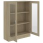 vidaXL Vitrina de madera contrachapada color roble 82,5x30,5x115 cm vidaXL Vitrina de madera contrachapada color roble 82,5x30,5x115 cm