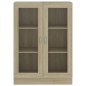 vidaXL Vitrina de madera contrachapada color roble 82,5x30,5x115 cm vidaXL Vitrina de madera contrachapada color roble 82,5x30,5x115 cm