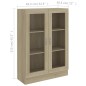 vidaXL Vitrina de madera contrachapada color roble 82,5x30,5x115 cm vidaXL Vitrina de madera contrachapada color roble 82,5x30,5x115 cm