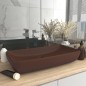 vidaXL Lavabo de lujo cerámica rectangular marrón oscuro mate 71x38 cm vidaXL Lavabo de lujo cerámica rectangular marrón oscuro mate 71x38 cm