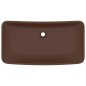 vidaXL Lavabo de lujo cerámica rectangular marrón oscuro mate 71x38 cm vidaXL Lavabo de lujo cerámica rectangular marrón oscuro mate 71x38 cm
