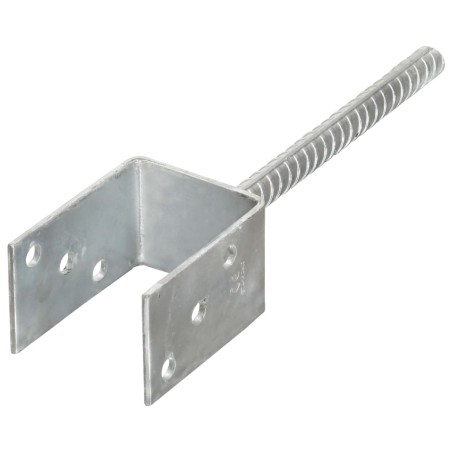 vidaXL Anclajes de valla 6 uds acero galvanizado plateado 7x6x30 cm