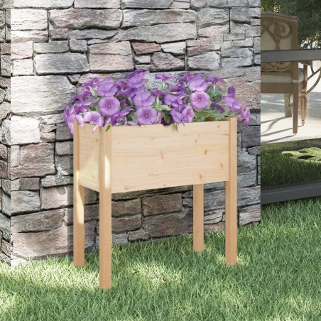 vidaXL Jardinera de madera maciza de pino 70x31x70 cm