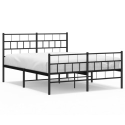vidaXL Estructura de cama con cabecero y pie metal negro 120x190 cm