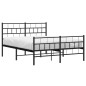 vidaXL Estructura de cama con cabecero y pie metal negro 120x190 cm