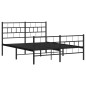 vidaXL Estructura de cama con cabecero y pie metal negro 120x190 cm