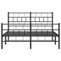 vidaXL Estructura de cama con cabecero y pie metal negro 120x190 cm