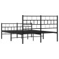 vidaXL Estructura de cama con cabecero y pie metal negro 120x190 cm