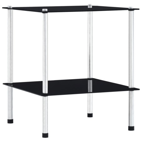 vidaXL Estantería de 2 niveles vidrio templado negro 40x40x47cm 